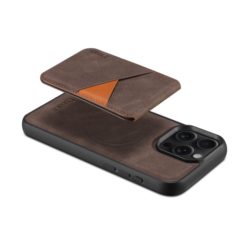 For iPhone 16 ESEBLE E2 Retro Texture Card Slots MagSafe RFID Leather Case(Coffee)