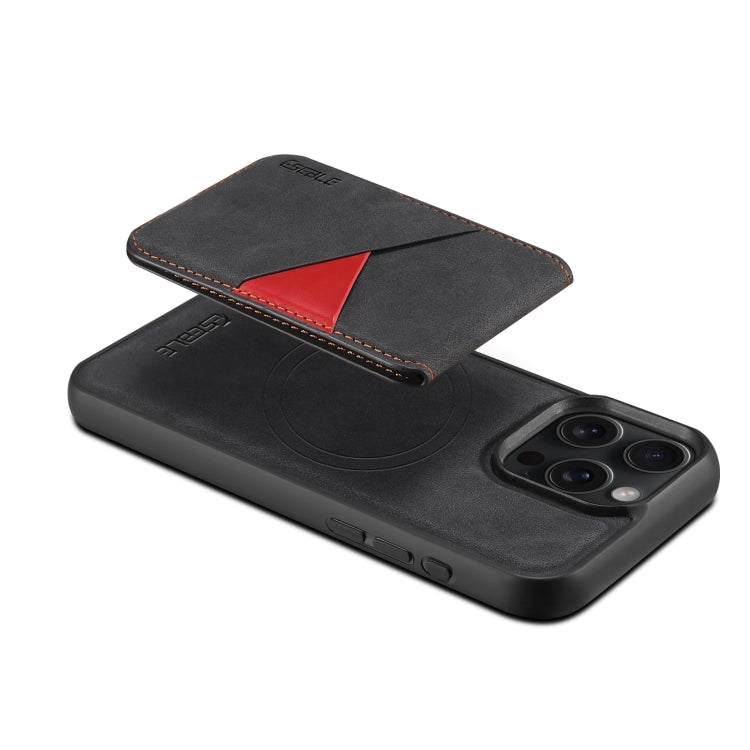 For iPhone 16 Plus ESEBLE E2 Retro Texture Card Slots MagSafe RFID Leather Case(Black)