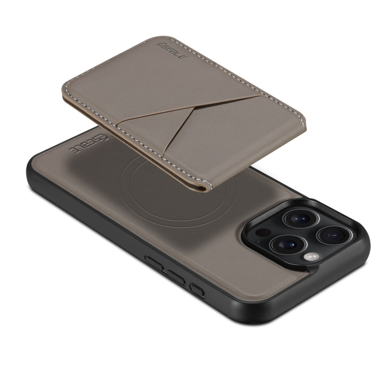 For iPhone 13 Pro ESEBLE E3 Plain Texture Card Slots MagSafe RFID Leather Case(Grey)
