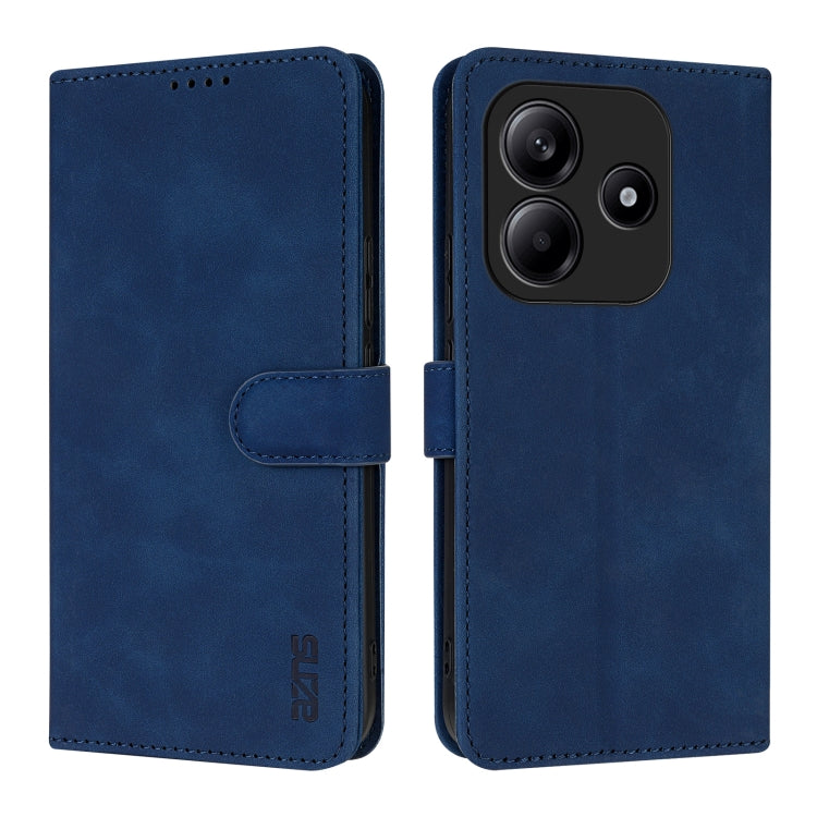 For Redmi Note 14 5G AZNS Skin Feel Calf Texture Flip Leather Phone Case(Blue)