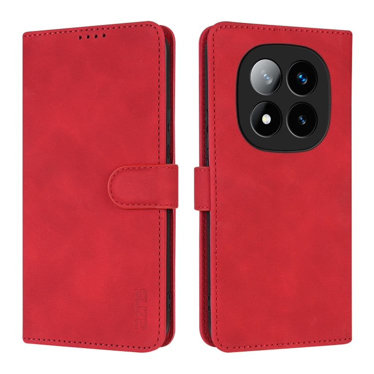 For Redmi Note 14 Pro 5G AZNS Skin Feel Calf Texture Flip Leather Phone Case(Red)