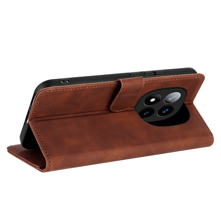 For Redmi Note 14 Pro+ 5G AZNS Skin Feel Calf Texture Flip Leather Phone Case(Brown)