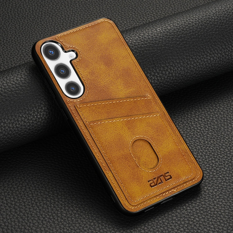 For Samsung Galaxy S24+ 5G AZNS K1 Series Card Slot Business Phone Case(Yellow)