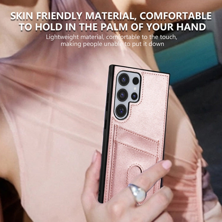 For Samsung Galaxy S24 Ultra 5G AZNS K1 Series Card Slot Business Phone Case(Pink)