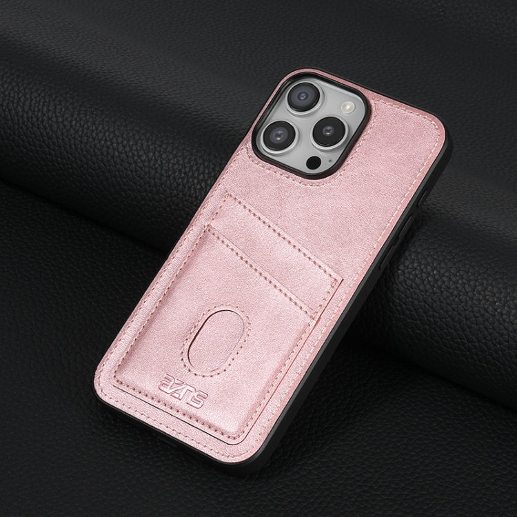 For iPhone 16 Pro Max AZNS K1 Series Card Slot Business Phone Case(Pink)