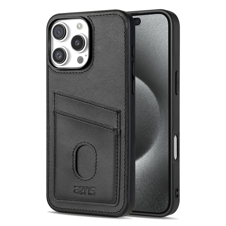 For iPhone 16 Pro AZNS K1 Series Card Slot Business Phone Case(Black)