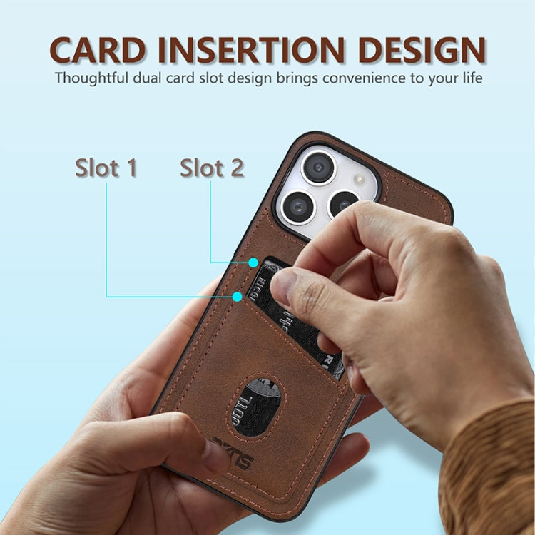 For iPhone 16 Pro AZNS K1 Series Card Slot Business Phone Case(Black)