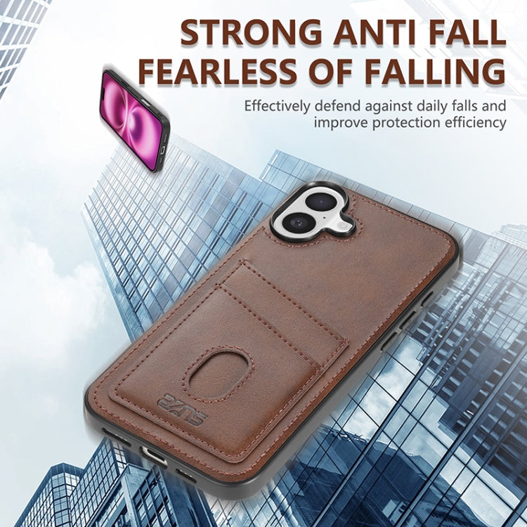 For iPhone 16 Plus AZNS K1 Series Card Slot Business Phone Case(Black)