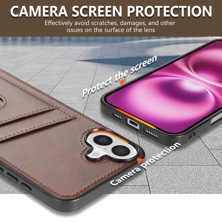 For iPhone 16 AZNS K1 Series Card Slot Business Phone Case(Pink)