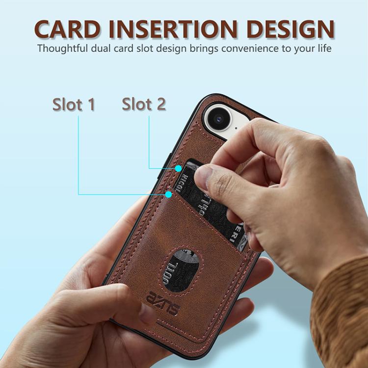For iPhone 17e / 16e AZNS K1 Series Card Slot Business Phone Case(Black)