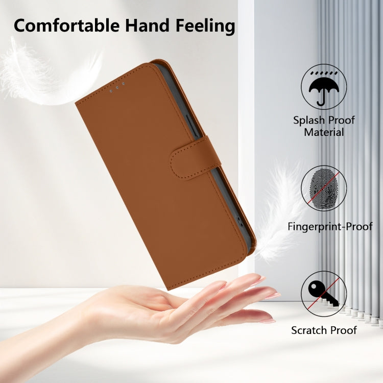 Skin Feel Solid Color Leather Phone Case with Lanyard, For OnePlus 12 5G Global