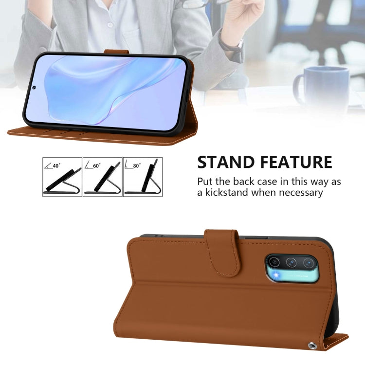 Skin Feel Solid Color Leather Phone Case with Lanyard, For OnePlus Nord CE 5G