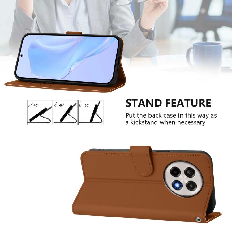 Skin Feel Solid Color Leather Phone Case with Lanyard, For OnePlus Ace 5 Pro / Ace 5 / 13R