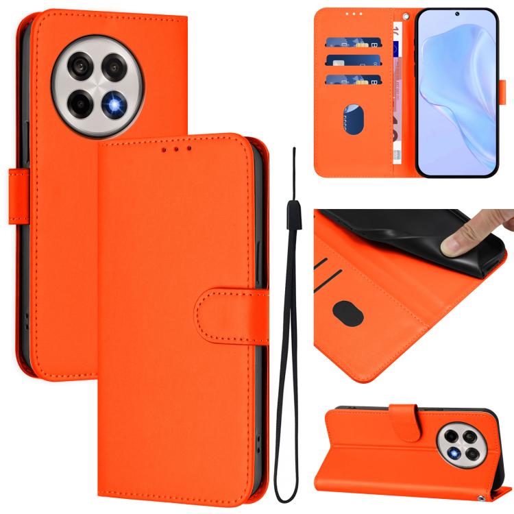Skin Feel Solid Color Leather Phone Case with Lanyard, For OnePlus Ace 5 Pro / Ace 5 / 13R