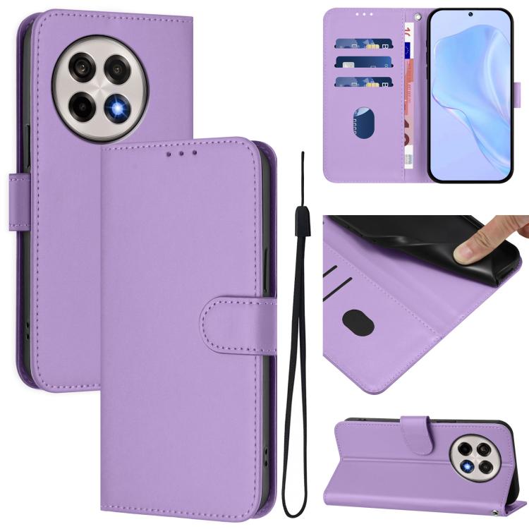 Skin Feel Solid Color Leather Phone Case with Lanyard, For OnePlus Ace 5 Pro / Ace 5 / 13R