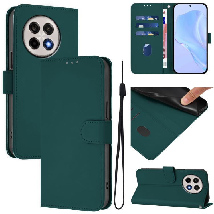 Skin Feel Solid Color Leather Phone Case with Lanyard, For OnePlus Ace 5 Pro / Ace 5 / 13R