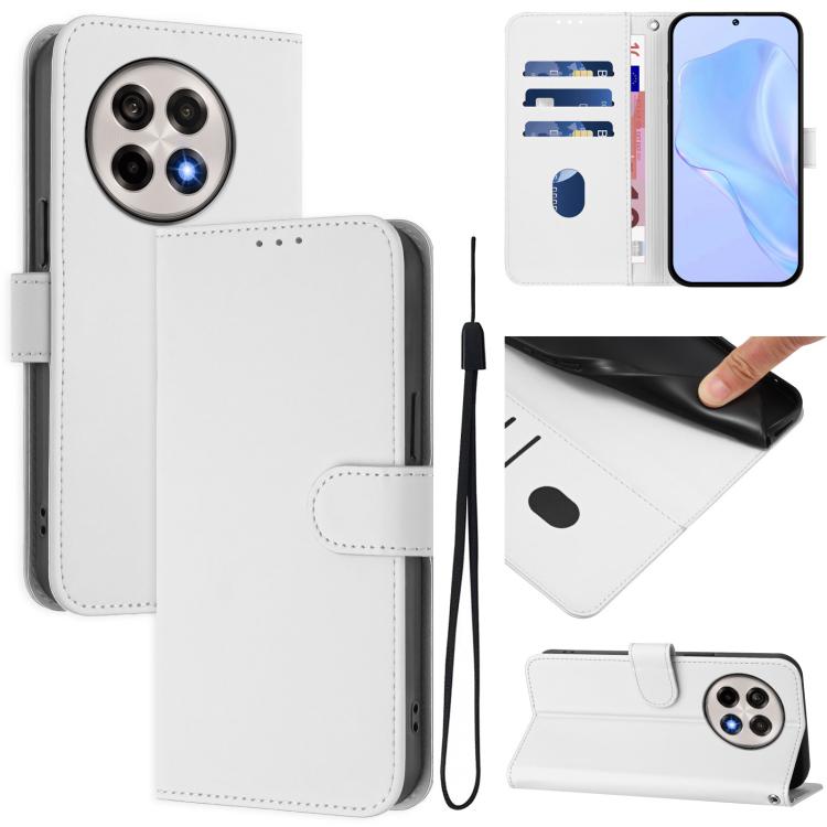 Skin Feel Solid Color Leather Phone Case with Lanyard, For OnePlus Ace 5 Pro / Ace 5 / 13R