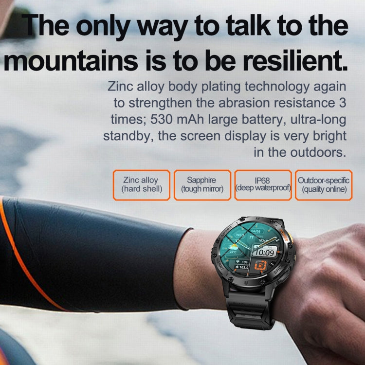 K65 1.43 inch Bluetooth Call Smart Watch, Support Heart Rate / Blood Oxygen(Black)