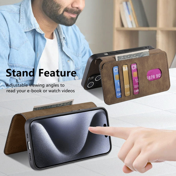 For iPhone 16 Pro CaseNeo MagSafe RFID Anti-theft Retro Leather Phone Case(Brown)