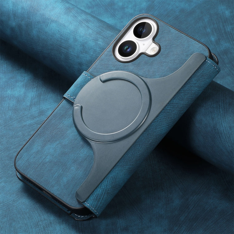 For iPhone 16 CaseNeo MagSafe RFID Anti-theft Retro Leather Phone Case(Blue)