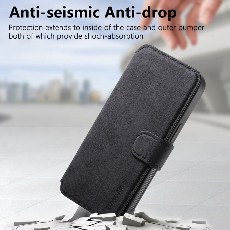 For iPhone 15 Pro Max CaseNeo MagSafe RFID Anti-theft Retro Leather Phone Case(Black)
