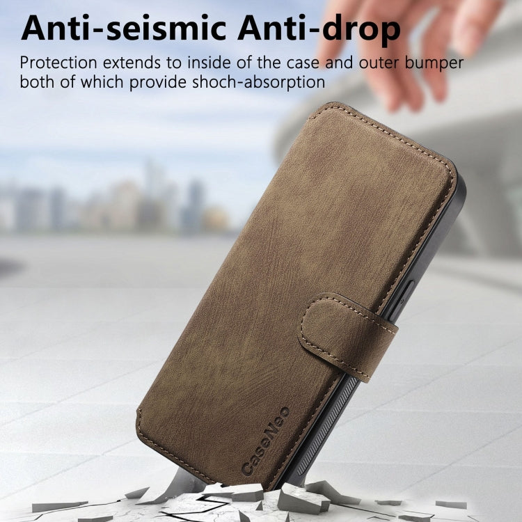 For iPhone 15 Pro Max CaseNeo MagSafe RFID Anti-theft Retro Leather Phone Case(Brown)
