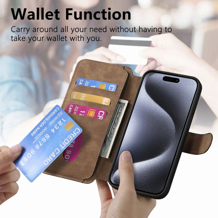 For iPhone 15 Pro Max CaseNeo MagSafe RFID Anti-theft Retro Leather Phone Case(Brown)