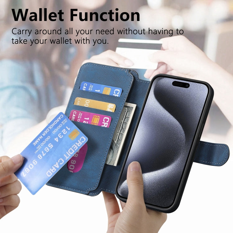 For iPhone 15 Pro Max CaseNeo MagSafe RFID Anti-theft Retro Leather Phone Case(Blue)
