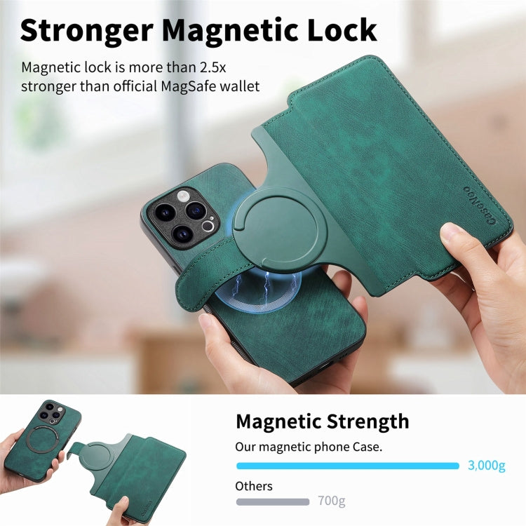 For iPhone 15 Pro Max CaseNeo MagSafe RFID Anti-theft Retro Leather Phone Case(Green)