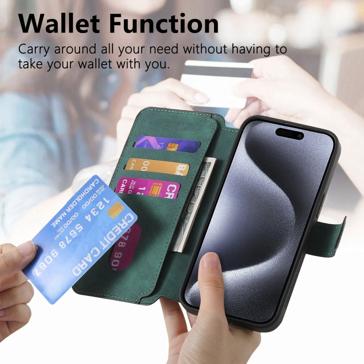 For iPhone 15 Pro Max CaseNeo MagSafe RFID Anti-theft Retro Leather Phone Case(Green)