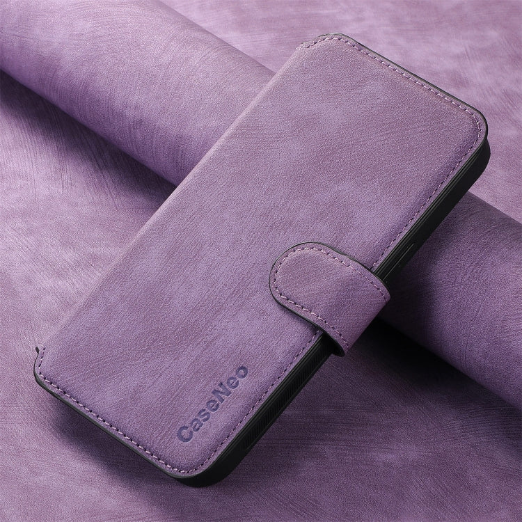 For iPhone 15 Pro Max CaseNeo MagSafe RFID Anti-theft Retro Leather Phone Case(Purple)