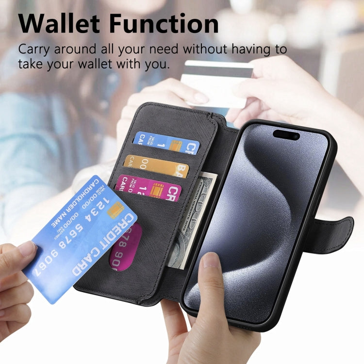 For iPhone 15 Pro CaseNeo MagSafe RFID Anti-theft Retro Leather Phone Case(Black)