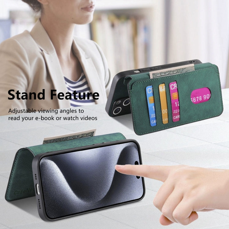For iPhone 15 Pro CaseNeo MagSafe RFID Anti-theft Retro Leather Phone Case(Green)