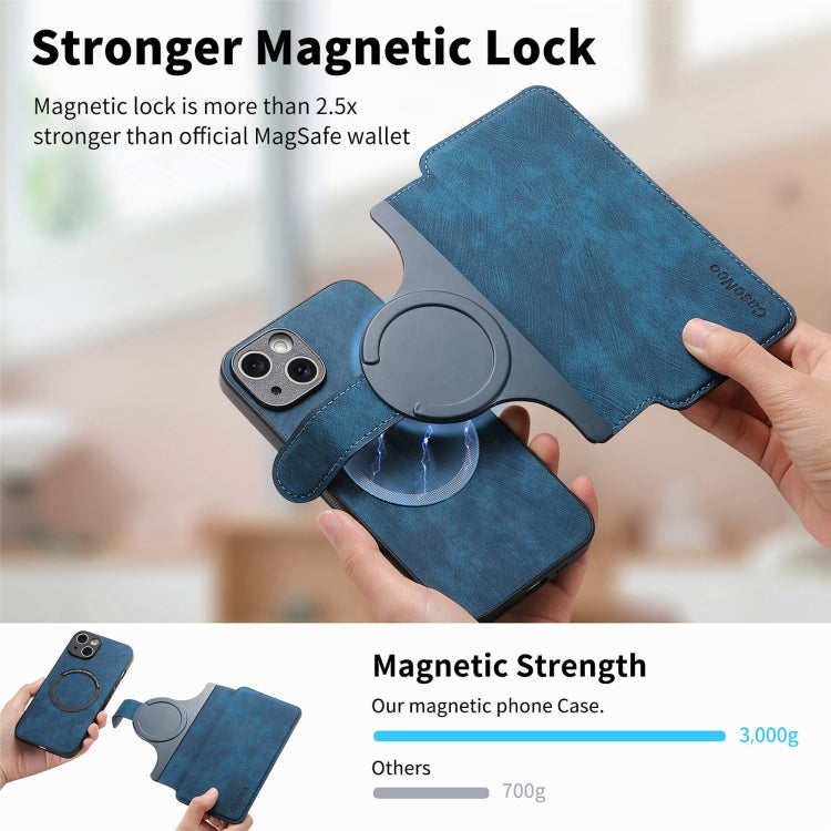 For iPhone 15 Plus CaseNeo MagSafe RFID Anti-theft Retro Leather Phone Case(Blue)