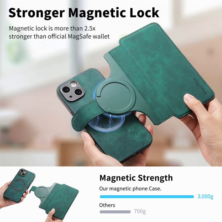 For iPhone 15 Plus CaseNeo MagSafe RFID Anti-theft Retro Leather Phone Case(Green)