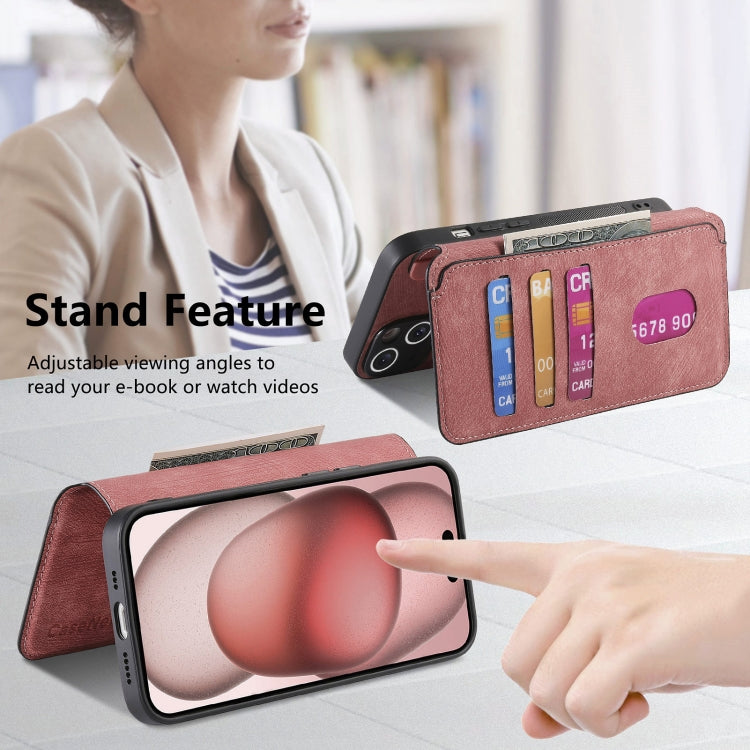 For iPhone 15 Plus CaseNeo MagSafe RFID Anti-theft Retro Leather Phone Case(Pink)