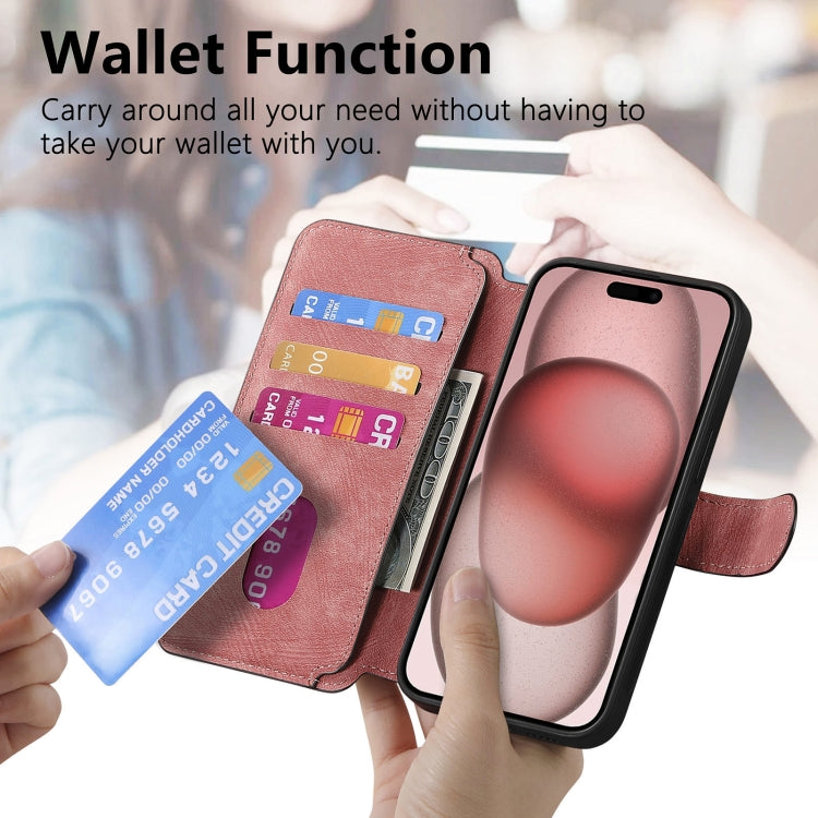 For iPhone 15 Plus CaseNeo MagSafe RFID Anti-theft Retro Leather Phone Case(Pink)
