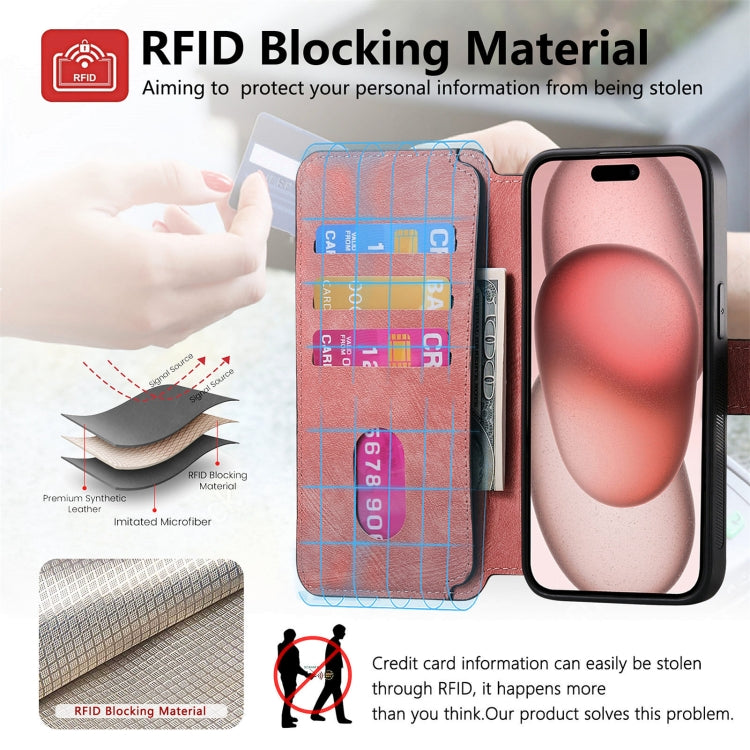 For iPhone 15 Plus CaseNeo MagSafe RFID Anti-theft Retro Leather Phone Case(Pink)