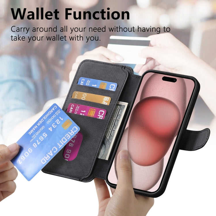 For iPhone 15 CaseNeo MagSafe RFID Anti-theft Retro Leather Phone Case(Black)