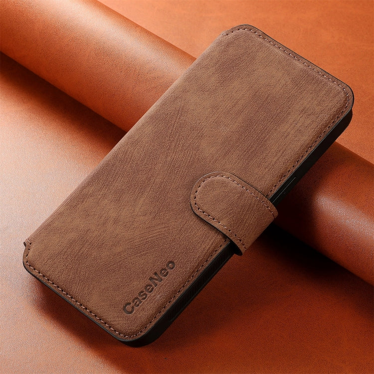 For iPhone 15 CaseNeo MagSafe RFID Anti-theft Retro Leather Phone Case(Brown)