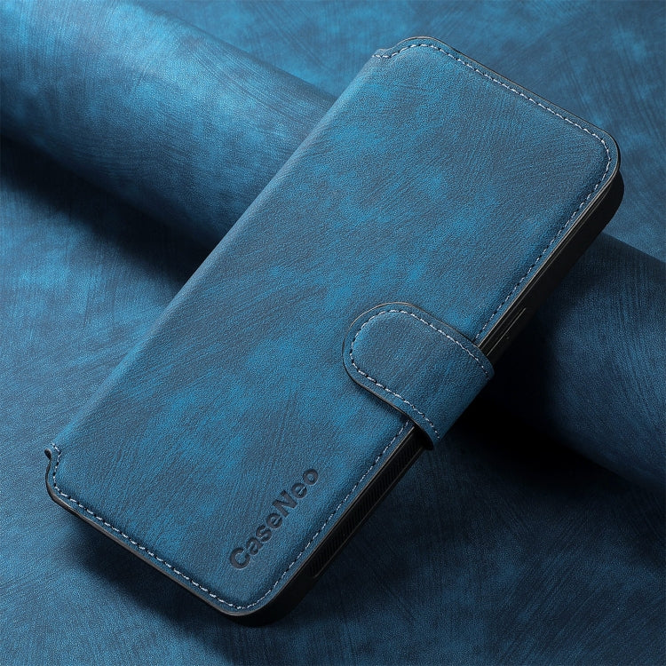 For iPhone 15 CaseNeo MagSafe RFID Anti-theft Retro Leather Phone Case(Blue)