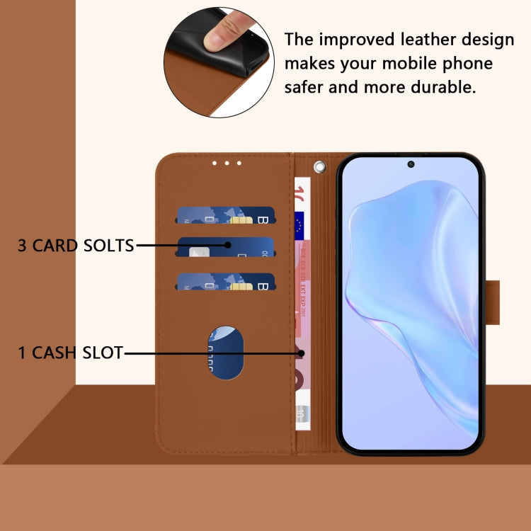 Skin Feel Solid Color Leather Phone Case with Lanyard, For Blackview Wave 8C