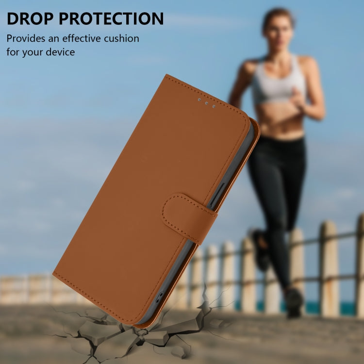 Skin Feel Solid Color Leather Phone Case with Lanyard, For Blackview Wave 8C