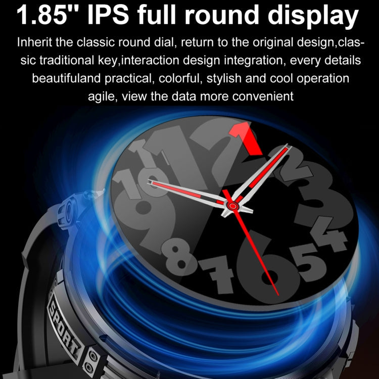 LEMFO K66 1.85 inch Bluetooth Call Smart Watch, Support Heart Rate / Blood Oxygen(Black)