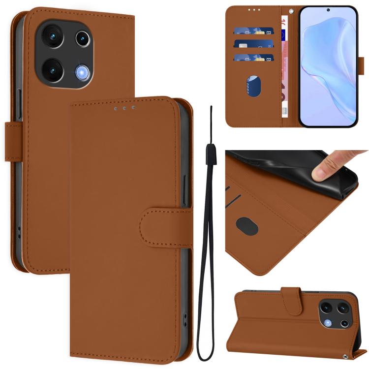 Skin Feel Solid Color Leather Phone Case with Lanyard, For Umidigi Note 100