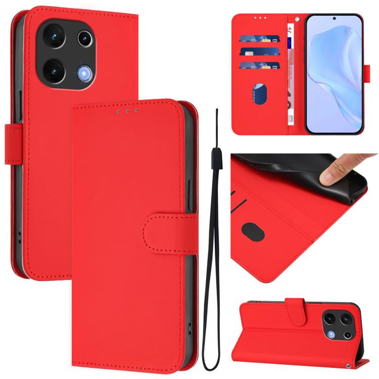 Skin Feel Solid Color Leather Phone Case with Lanyard, For Umidigi Note 100