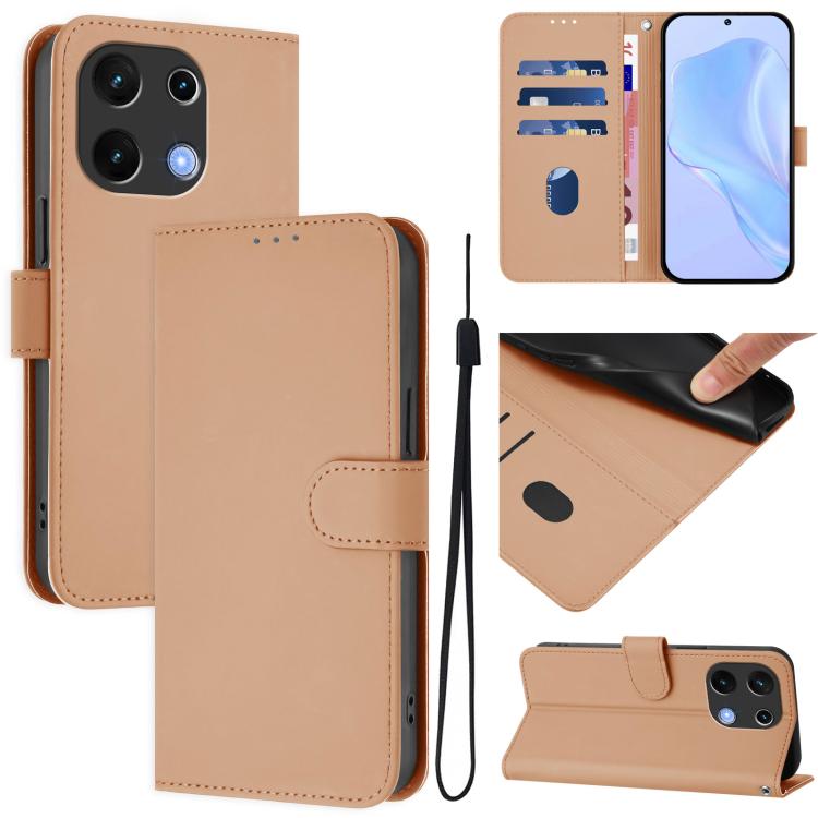 Skin Feel Solid Color Leather Phone Case with Lanyard, For Umidigi Note 100