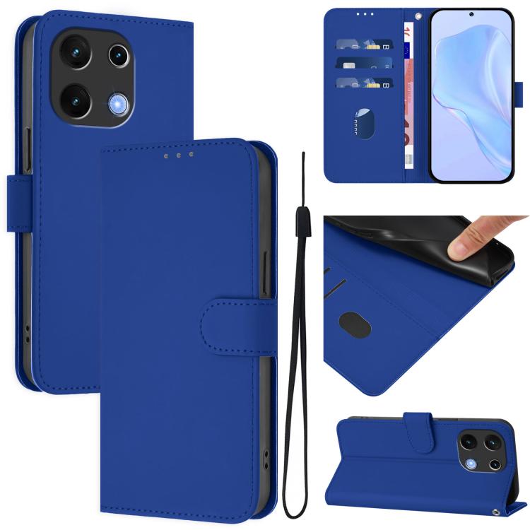 Skin Feel Solid Color Leather Phone Case with Lanyard, For Umidigi Note 100
