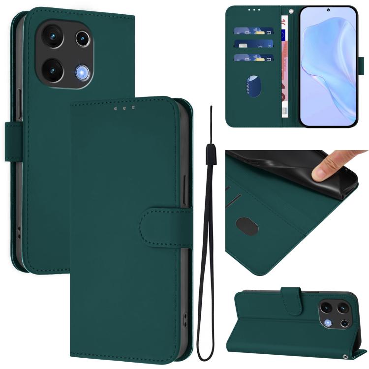 Skin Feel Solid Color Leather Phone Case with Lanyard, For Umidigi Note 100