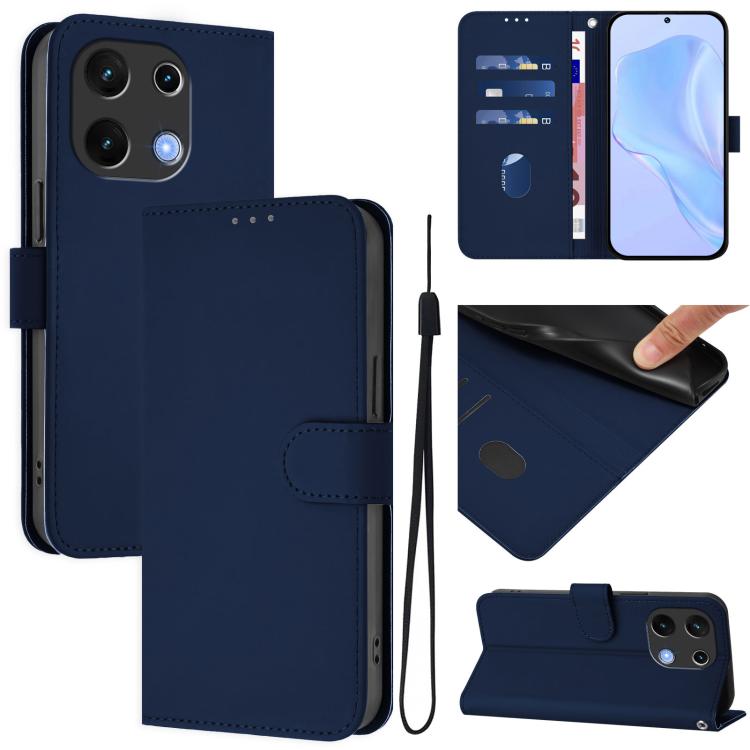 Skin Feel Solid Color Leather Phone Case with Lanyard, For Umidigi Note 100